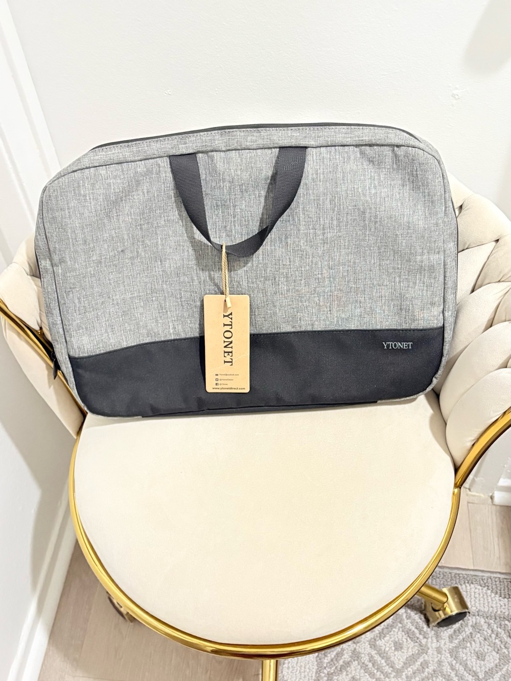 Men's Gray & Black Laptop Messenger Bag
